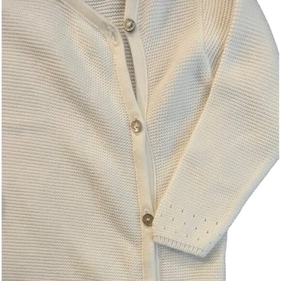 $125 New? Tartine Et Chocolat 1A 12 M Ivory Knit Jumpsuit Romper Boy Girl Cream - Picture 2 of 6